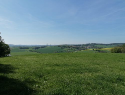 Wandertour zur Aussicht am Hügelgrab bei Sirbis.